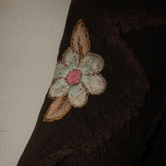 True Grit NWT Brown Embroidered Corduroy Jacket - Picture 6 of 10